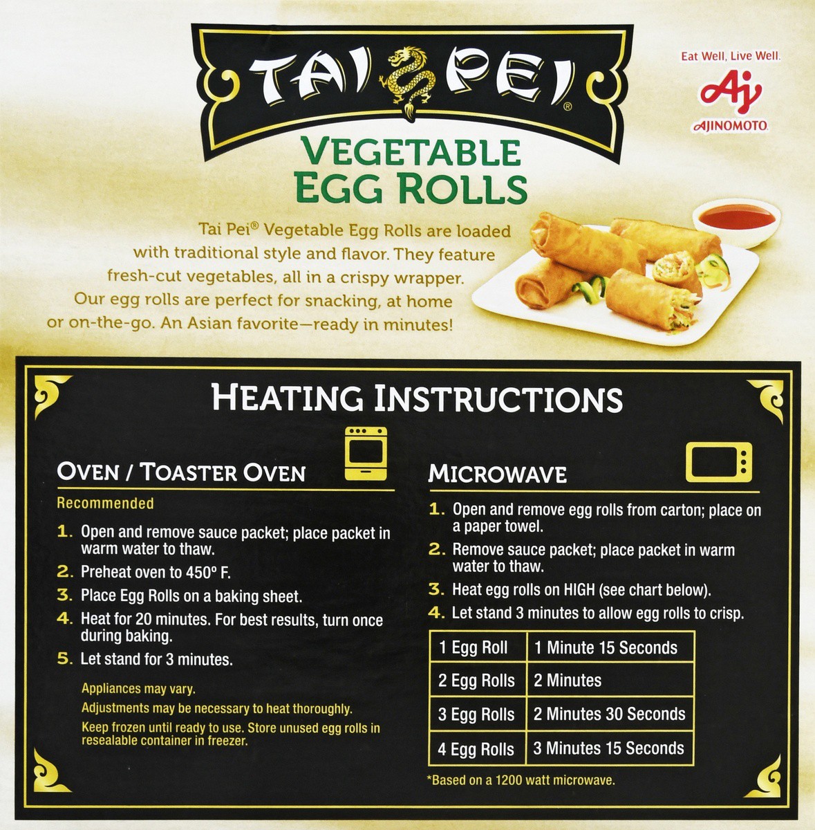 slide 4 of 9, Tai Pei Vegetable Egg Rolls 8 ea, 8 ct
