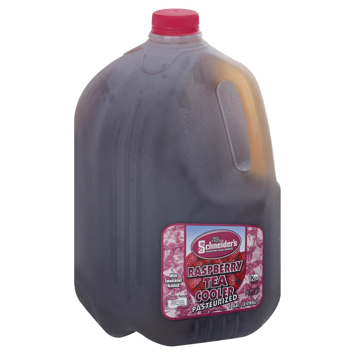 slide 8 of 13, Schneider's Tea Cooler, Raspberry, Pasteurized - 128 oz, 128 oz