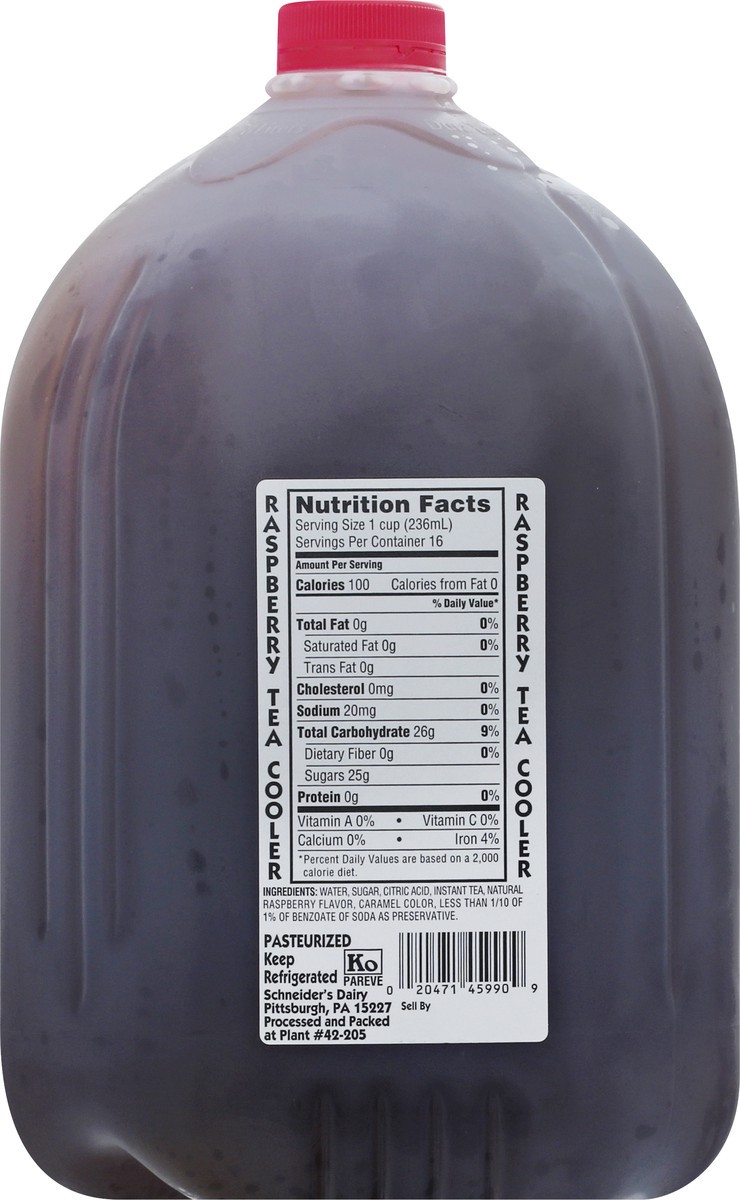 slide 10 of 13, Schneider's Tea Cooler, Raspberry, Pasteurized - 128 oz, 128 oz