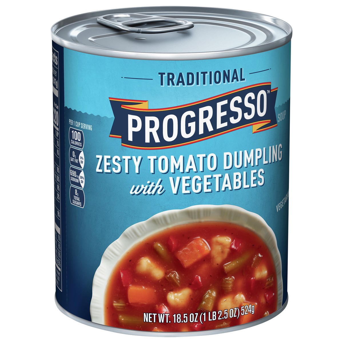 slide 2 of 9, Progresso Traditional Zesty Tomato Dumpling with Vegetables Soup, 18.5 oz can, 18.5 oz