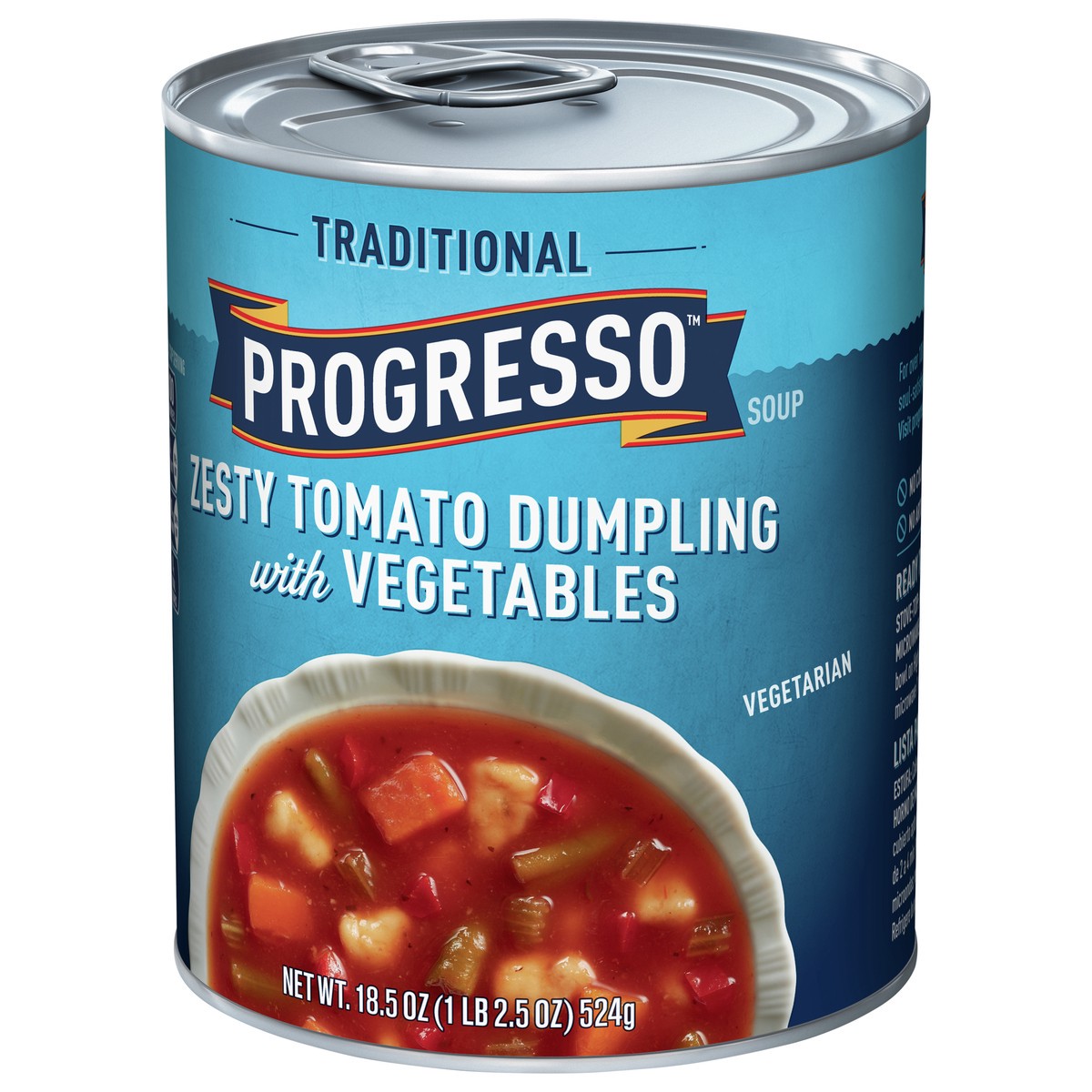 slide 3 of 9, Progresso Traditional Zesty Tomato Dumpling with Vegetables Soup, 18.5 oz can, 18.5 oz