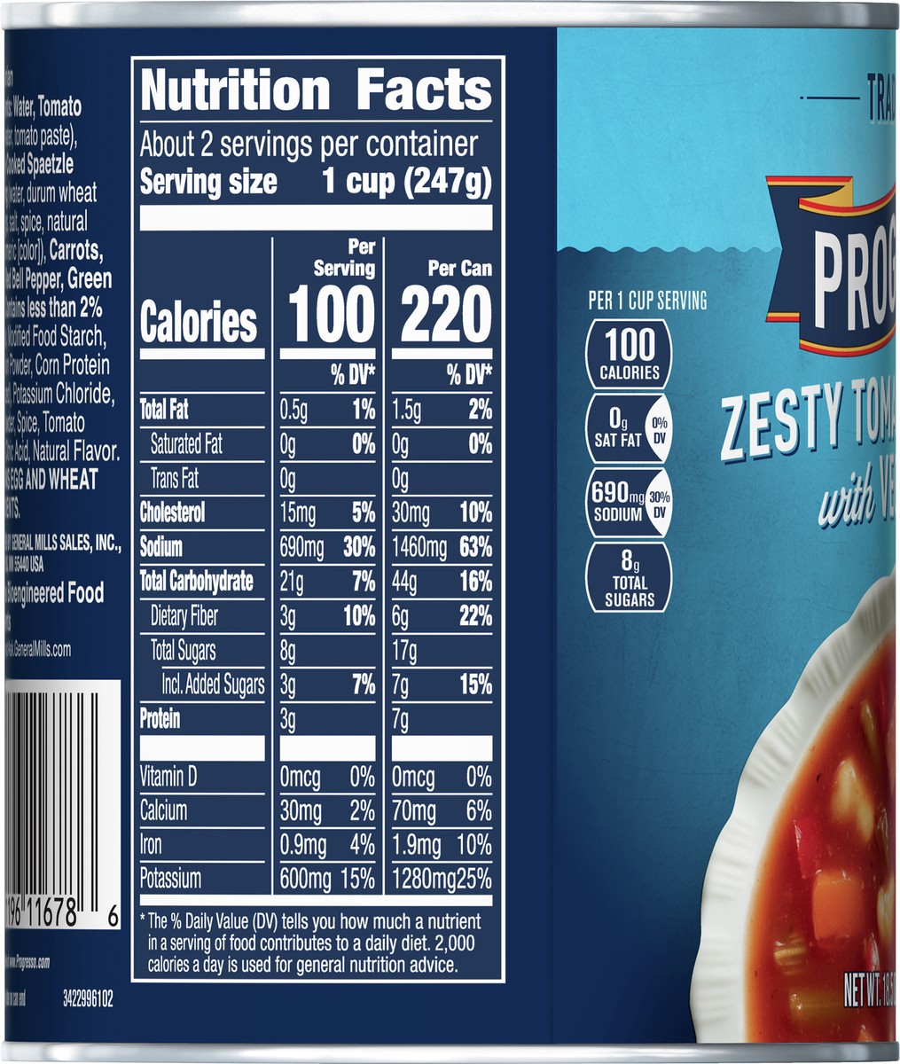 slide 7 of 9, Progresso Traditional Zesty Tomato Dumpling with Vegetables Soup, 18.5 oz can, 18.5 oz