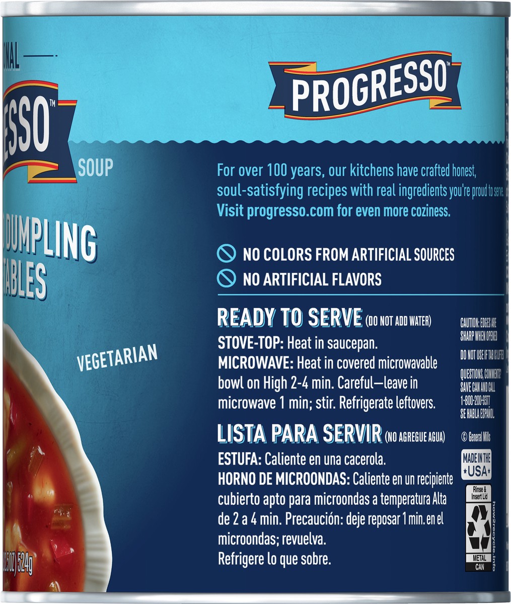 slide 8 of 9, Progresso Traditional Zesty Tomato Dumpling with Vegetables Soup, 18.5 oz can, 18.5 oz