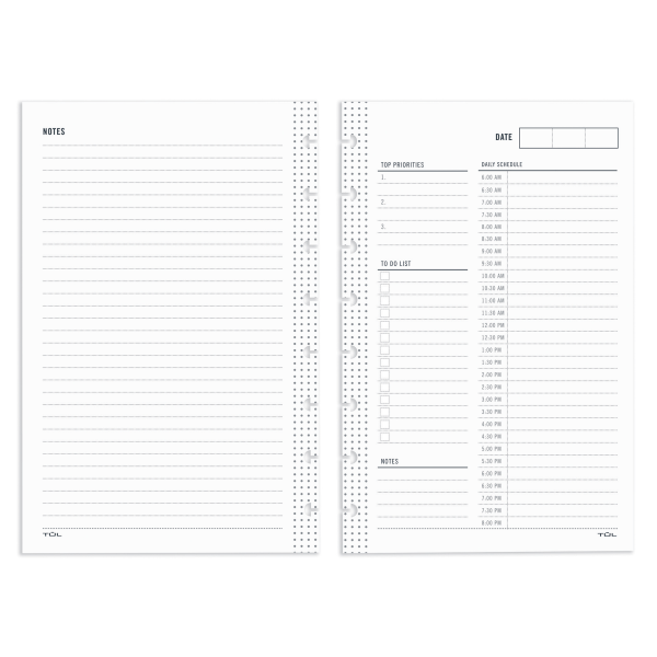 slide 1 of 2, TUL Custom Note-Taking System Discbound Undated Daily Refill Pages, 5-1/2" X 8-1/2", Undated, 50 Sheets, 50 ct