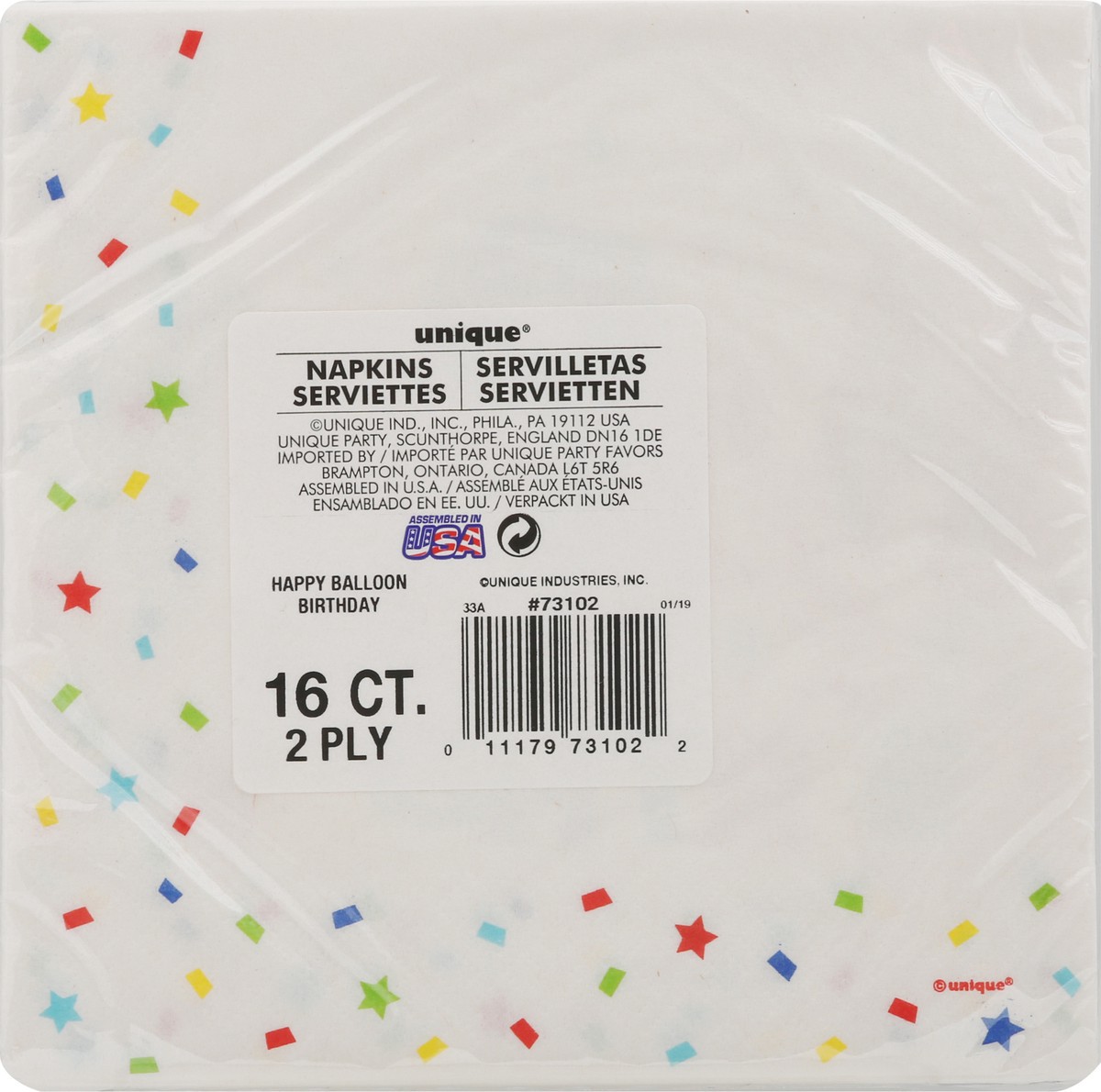 slide 3 of 12, Unique Happy Balloon Birthday 2 Ply Napkins 16 Count, 16 ct