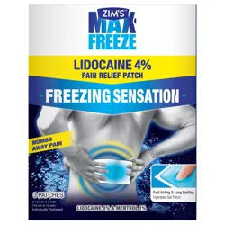 Zim's Max Freeze Lidocaine 4% Pain Relief Patch, 3 Patches