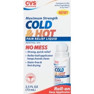 slide 1 of 1, CVS Health Maximum Strength Cold & Hot Pain Relief Liquid No Mess, 2.5 fl oz; 73 ml
