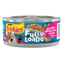 Purina Friskies Fully Load’d Wet Food for Cats With Salmon, Wild Rice, Carrots and Spinach in Sauce - (1) 24 ct. Cans