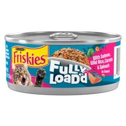 Purina Friskies Fully Load’d Wet Food for Cats With Salmon, Wild Rice, Carrots and Spinach in Sauce - (1) 24 ct. Cans
