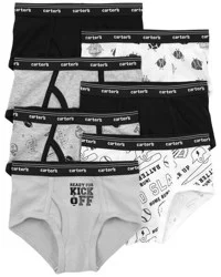 Carter's Toddler 7-Pack Cotton Briefs Underwear Black/Grey 4-5