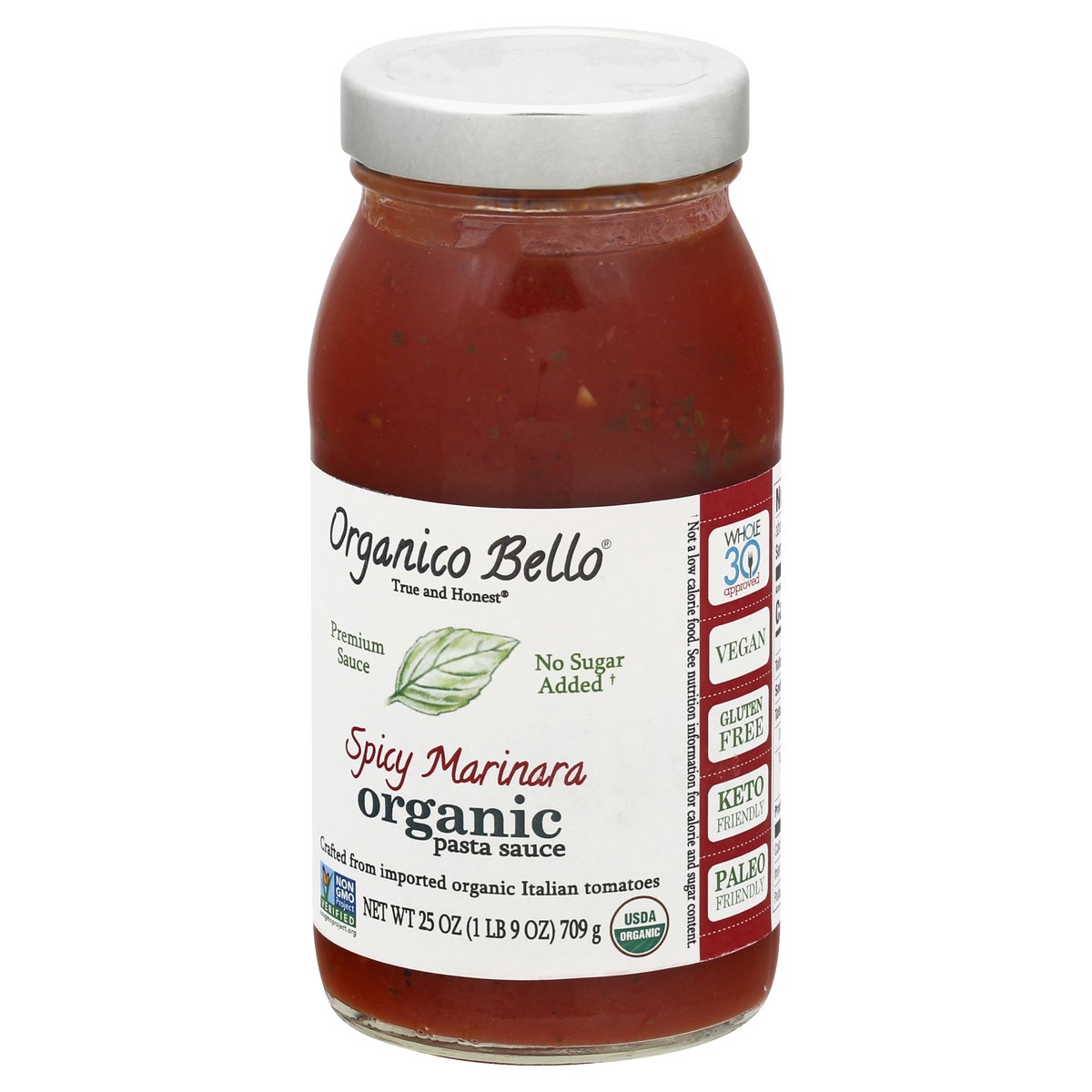 slide 2 of 9, Organico Bello Premium Organic Spicy Marinara Pasta Sauce 25 oz, 25 oz