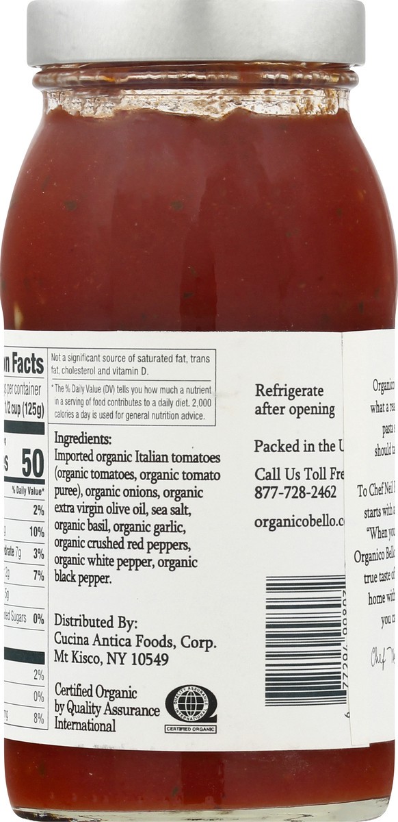 slide 6 of 9, Organico Bello Premium Organic Spicy Marinara Pasta Sauce 25 oz, 25 oz