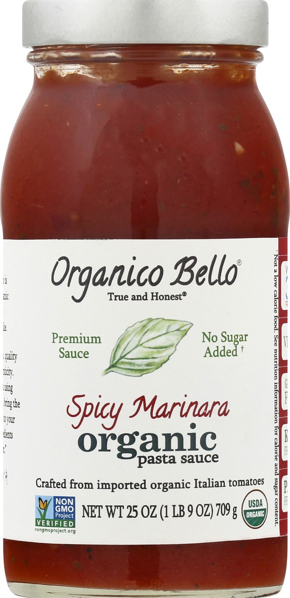 slide 3 of 9, Organico Bello Premium Organic Spicy Marinara Pasta Sauce 25 oz, 25 oz