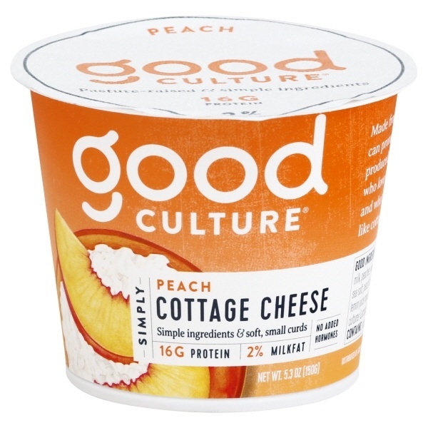 slide 1 of 1, good culture Simply Cottage Cheese with Peach On The Bottom, 5.3 oz