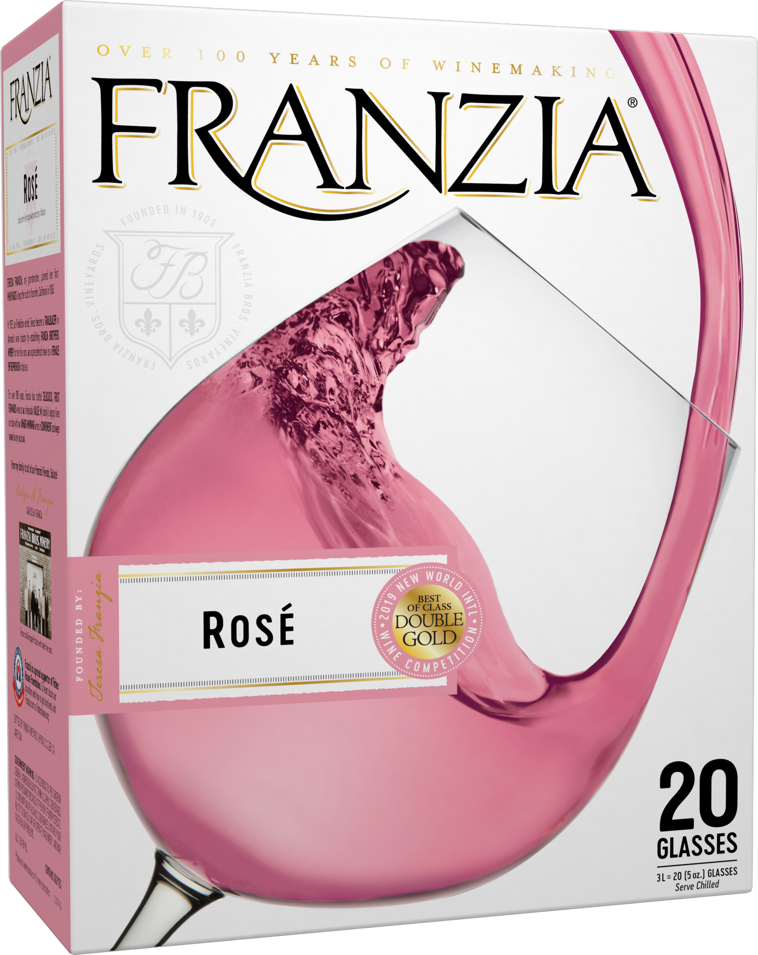 slide 1 of 4, Franzia Rosé Pink Wine, 3.0 liter