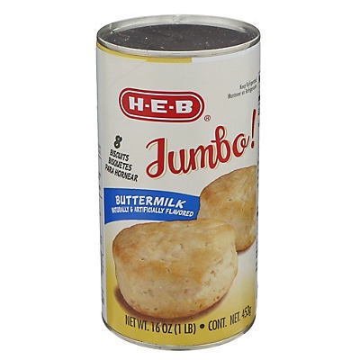 slide 1 of 1, H-E-B Fare Jumbo Buttermilk Biscuits, 16 oz