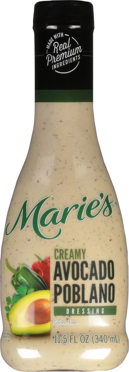 slide 6 of 9, Marie's Creamy Avocado Poblano Dressing, 11.5 fl oz