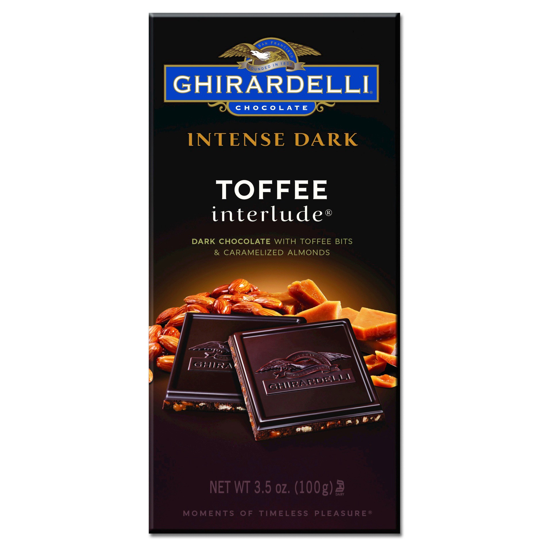 slide 1 of 1, Ghirardelli Intense Dark Toffee Interlude Chocolate Squares, 3.5 oz