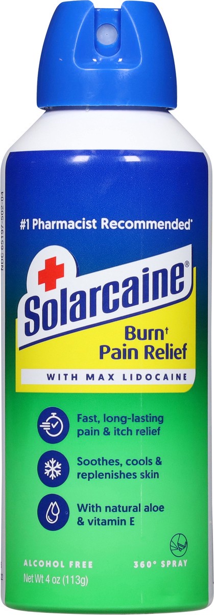 slide 2 of 13, Solarcaine Aloe Sunburn Relief Spray with 4% Lidocaine, 4oz, 4 oz