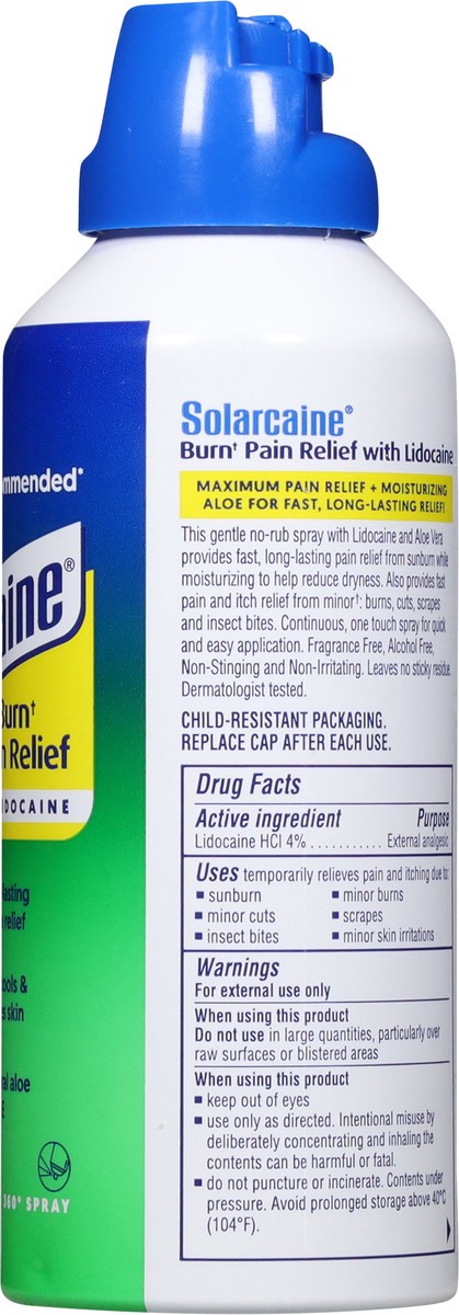 slide 8 of 13, Solarcaine Aloe Sunburn Relief Spray with 4% Lidocaine, 4oz, 4 oz