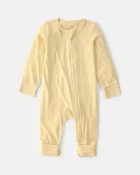 Carters Baby 2-Way Zip PurelySoft Sleep & Play Pajama - Yellow Yellow 9M