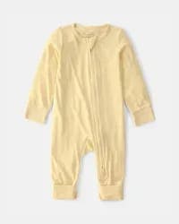 Carters Baby 2-Way Zip PurelySoft Sleep & Play Pajama - Yellow Yellow 9M