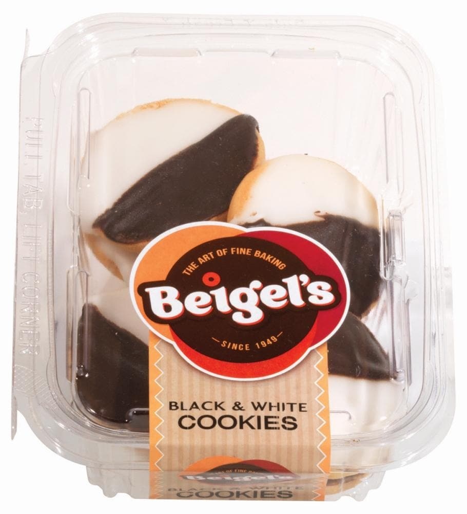 slide 1 of 1, Beigel's Black White Cookies, 8 oz