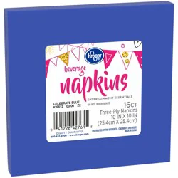 Kroger Entertainment Essentials Beverage Napkins 16 Count - Celebrate Blue