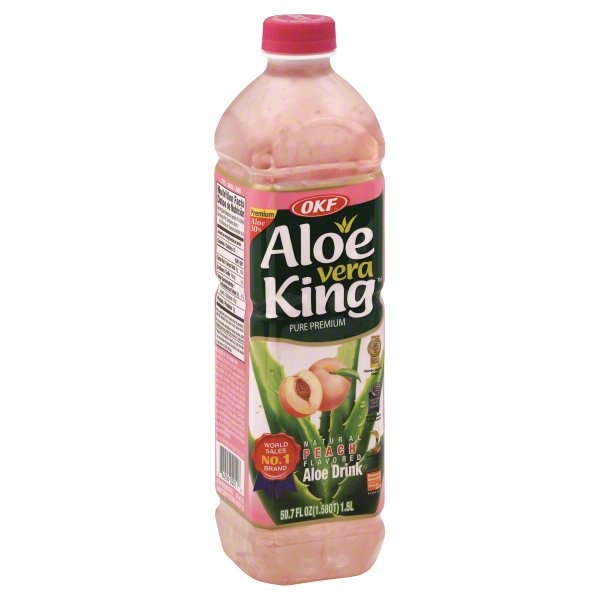 slide 1 of 1, OKF Aloe Vera King Peach - 50.7 fl oz, 50.7 fl oz