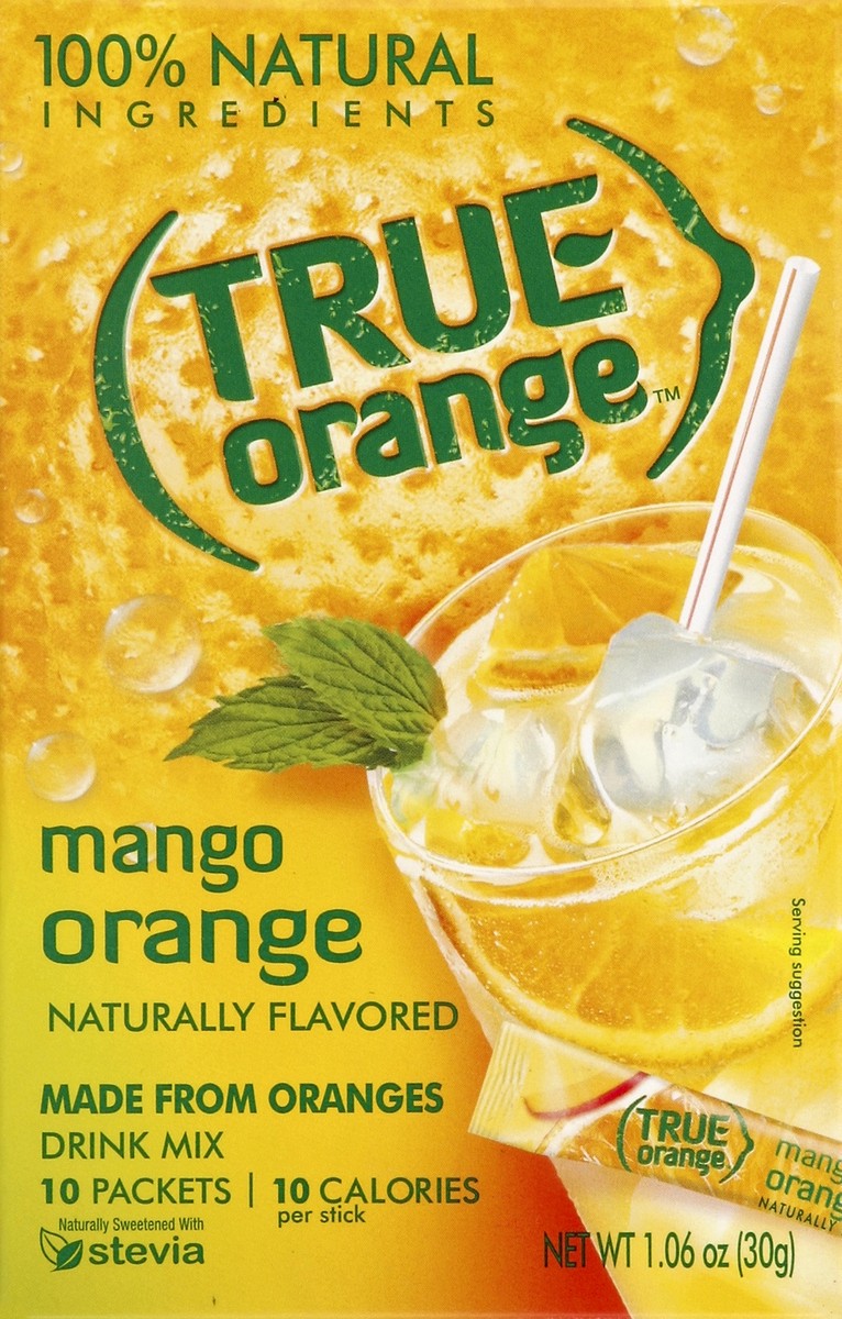 slide 4 of 4, True Orange Mango Powdered Drink Mixes Stick Pack, 10 ct