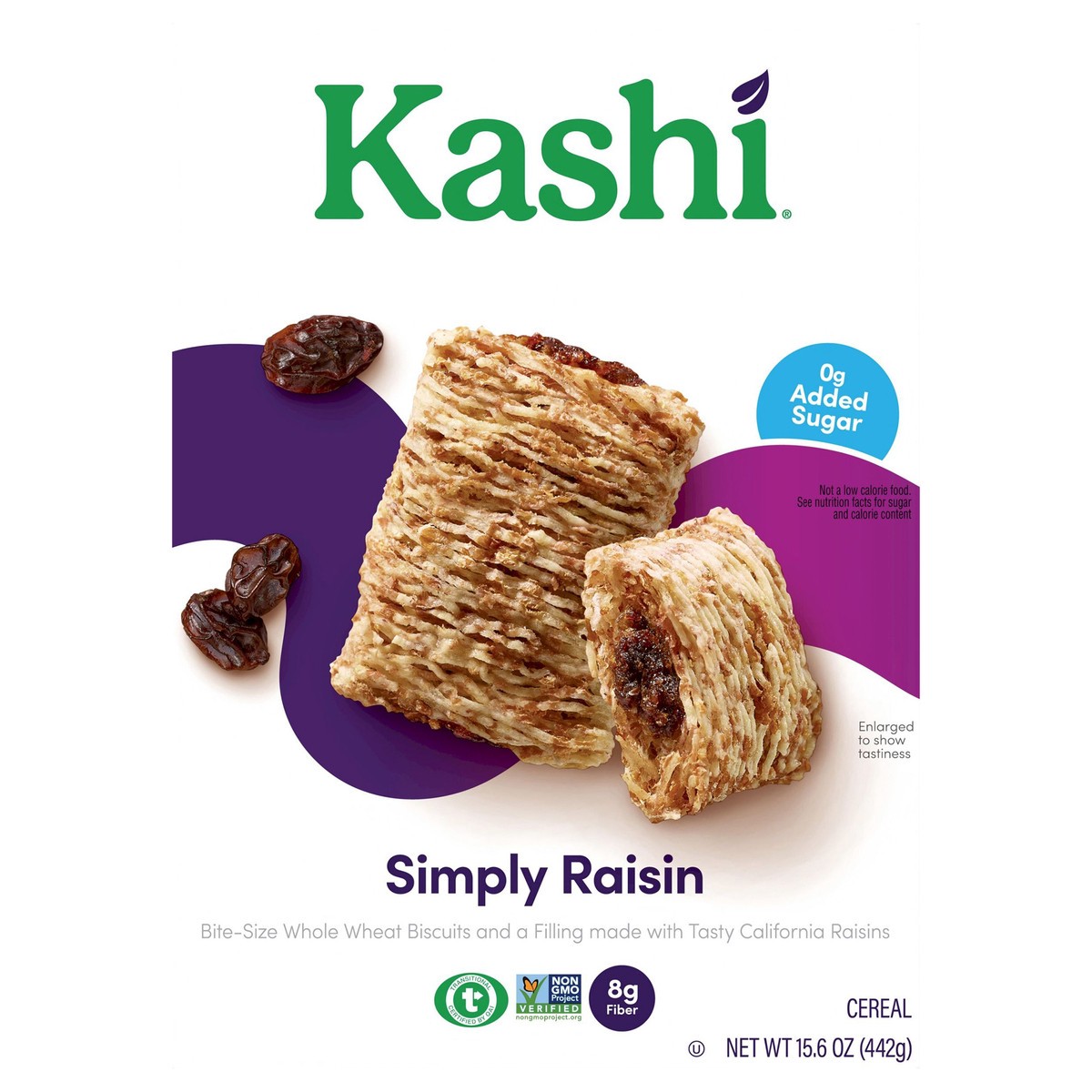 slide 3 of 14, Kashi Cold Breakfast Cereal, Vegan, Fiber Cereal, Simply Raisin, 15.6oz Box, 1 Box, 15.6 oz