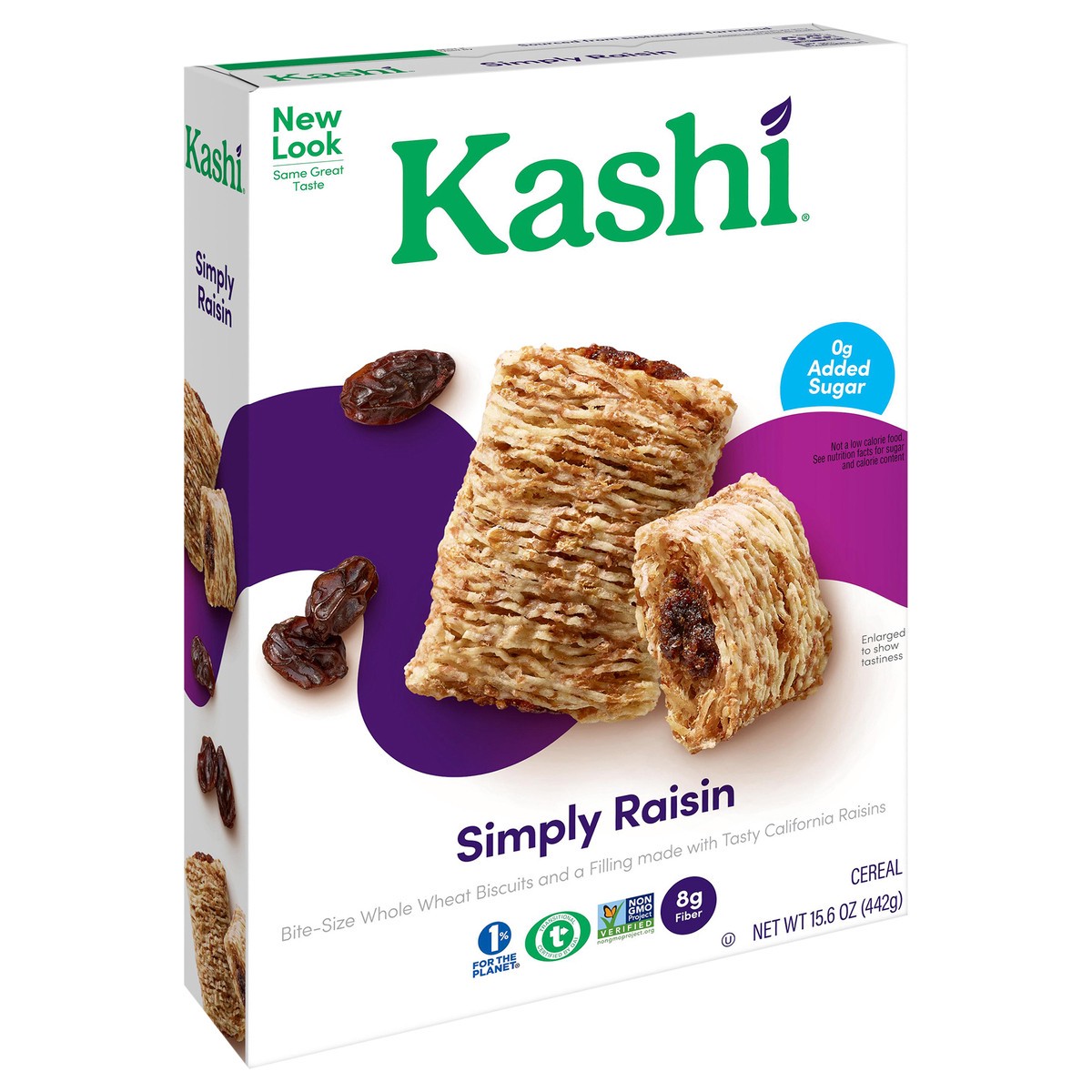 slide 10 of 14, Kashi Cold Breakfast Cereal, Vegan, Fiber Cereal, Simply Raisin, 15.6oz Box, 1 Box, 15.6 oz