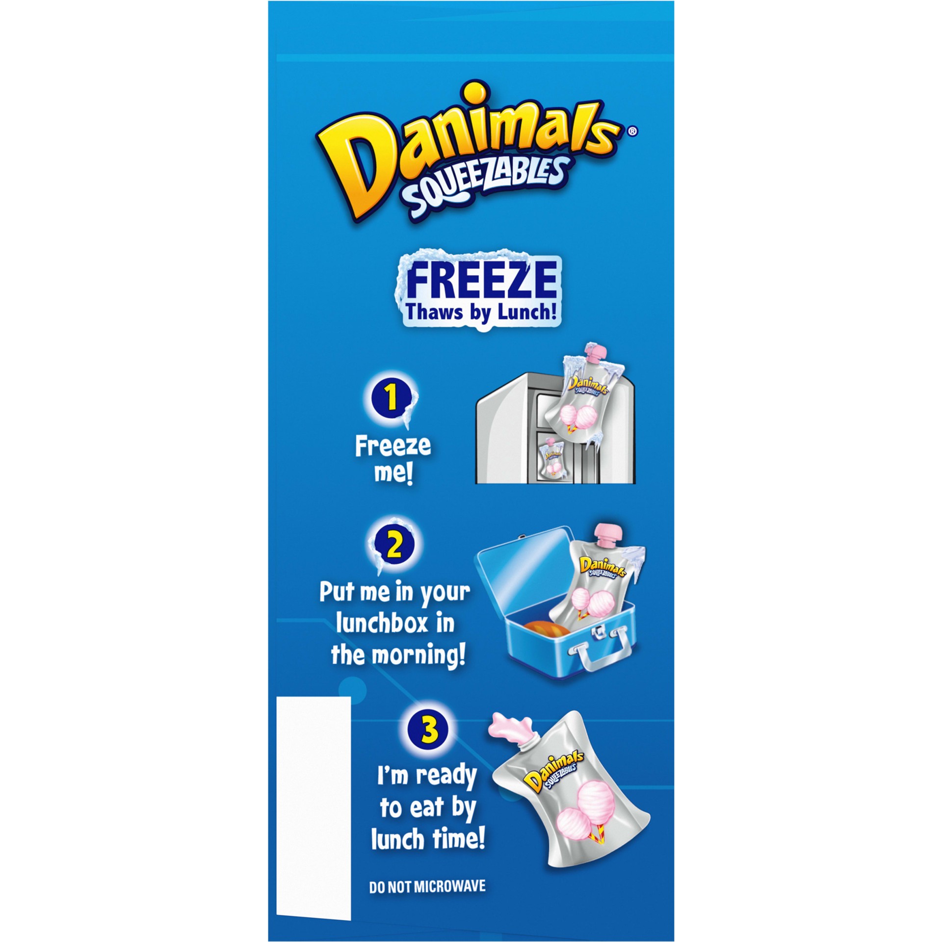 slide 2 of 5, Danimals Pouches Cotton Candy Squeezable Low Fat Yogurt, Easy Snacks for Kids, 4 Ct, 3.5 OZ Yogurt Pouches, 4 ct; 4 oz
