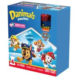 Danimals Pouches Cotton Candy Squeezable Yogurt, Creamy and Delicious Low Fat Snacks for Kids, 4 Ct, 3.5 oz Pouches