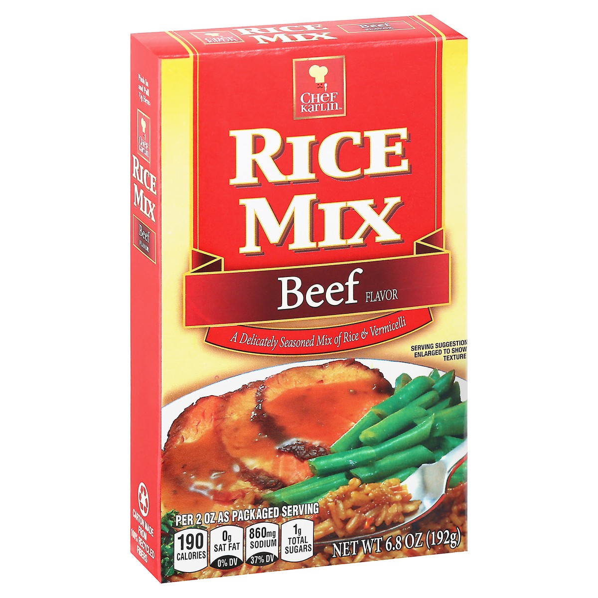 slide 6 of 9, Chef Karlin Beef Flavor Rice Mix 6.8 oz, 6.8 oz