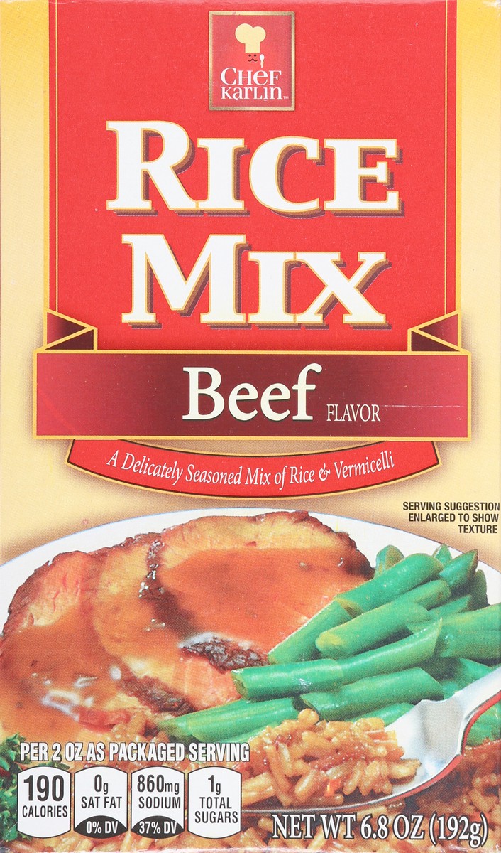 slide 2 of 9, Chef Karlin Beef Flavor Rice Mix 6.8 oz, 6.8 oz