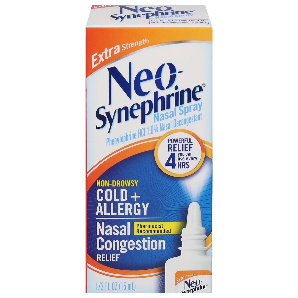 slide 1 of 9, Neo-Synephrine Extra Strength Non-Drowsy Cold + Allergy Nasal Spray 0.5 fl oz, 0.5 fl oz