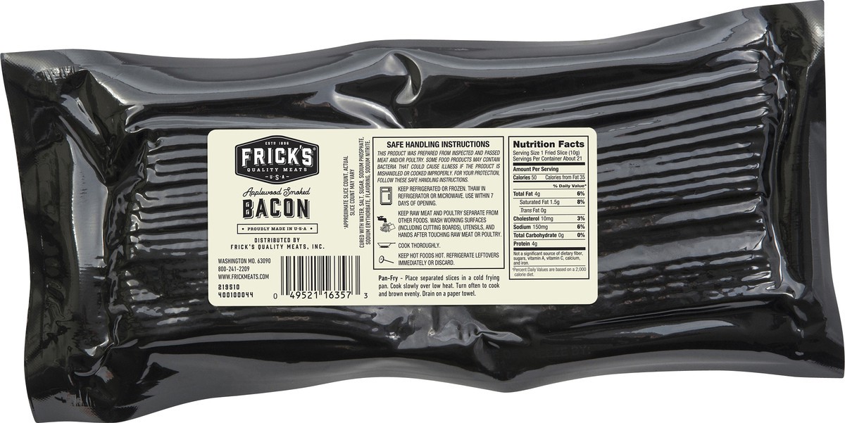 slide 6 of 7, Frick's Fricks Smoked Applewood Bacon, 1 ct