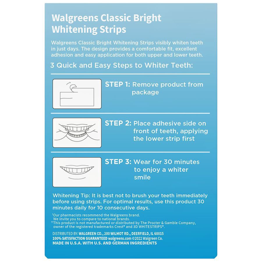 slide 2 of 5, Walgreens Ultra Whitening Strips, Enamel Safe, EasyFit, Slip-Free Dry Touch, 20 ct