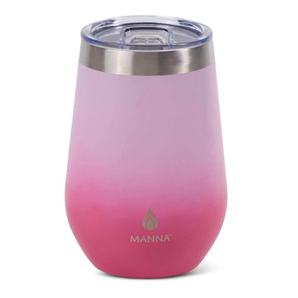 slide 3 of 3, Manna Wine Tumbler - Pink Ombre, 12 oz