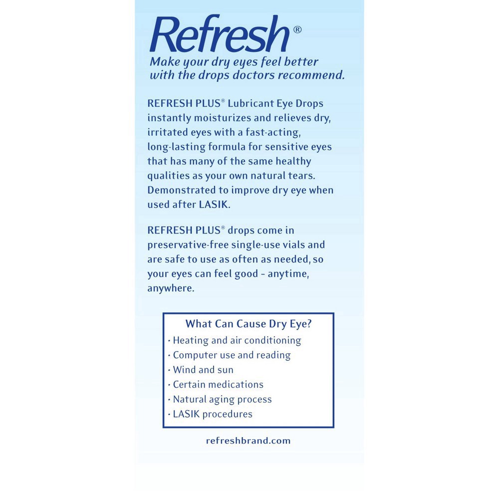 slide 12 of 13, Refresh Plus Preservative Free Lubricant Eye Drops - 70ct, 28 ml