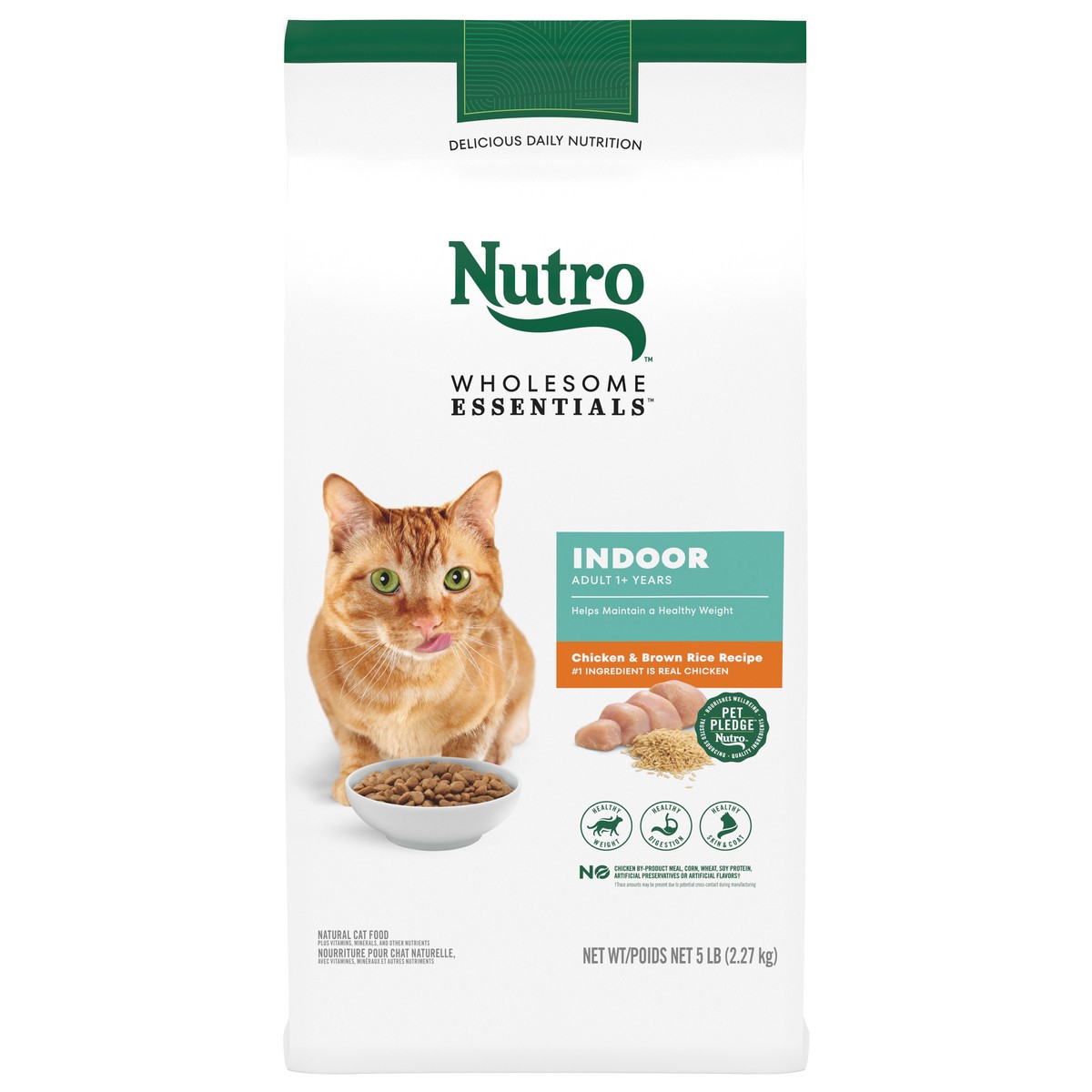 slide 1 of 4, Nutro Wholesome Essentials Adult 1+ Years Indoor Natural Chicken & Brown Rice Recipe Cat Food 5 lb, 5 lb