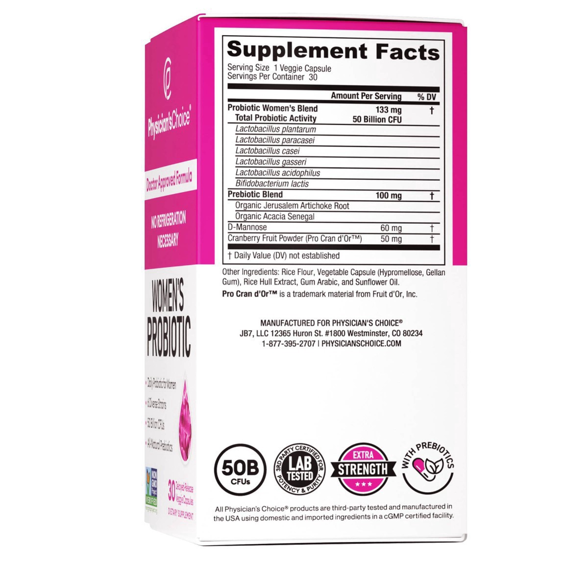 slide 2 of 8, Physicians Choice Women's Probiotic 30 Delayed-Release Veggie Capsules, 30 ct