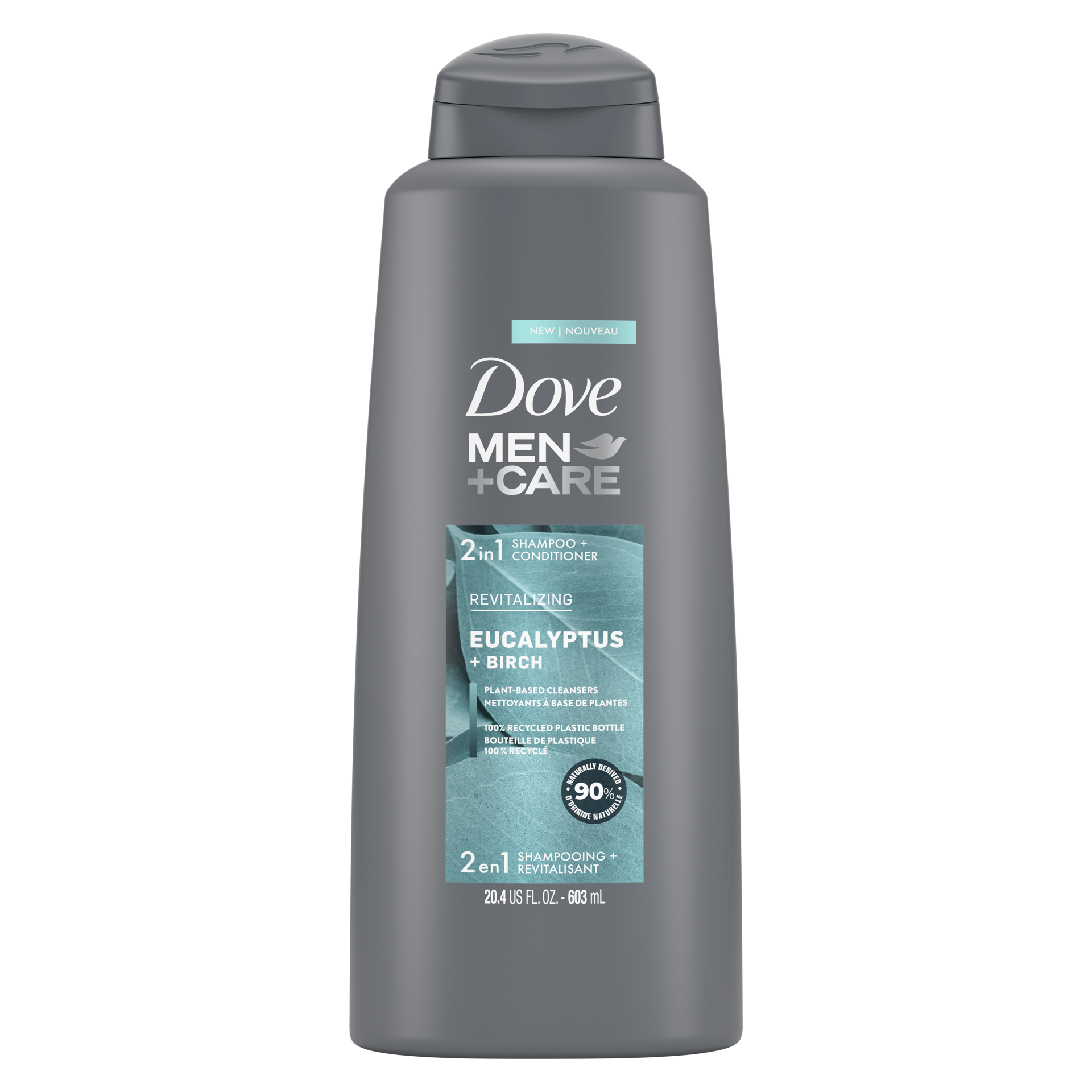 slide 2 of 4, Dove Men+Care 20.4 oz 2 in 1 Shampoo and Conditioner Eucalyptus + Birch, 20.4 fl oz