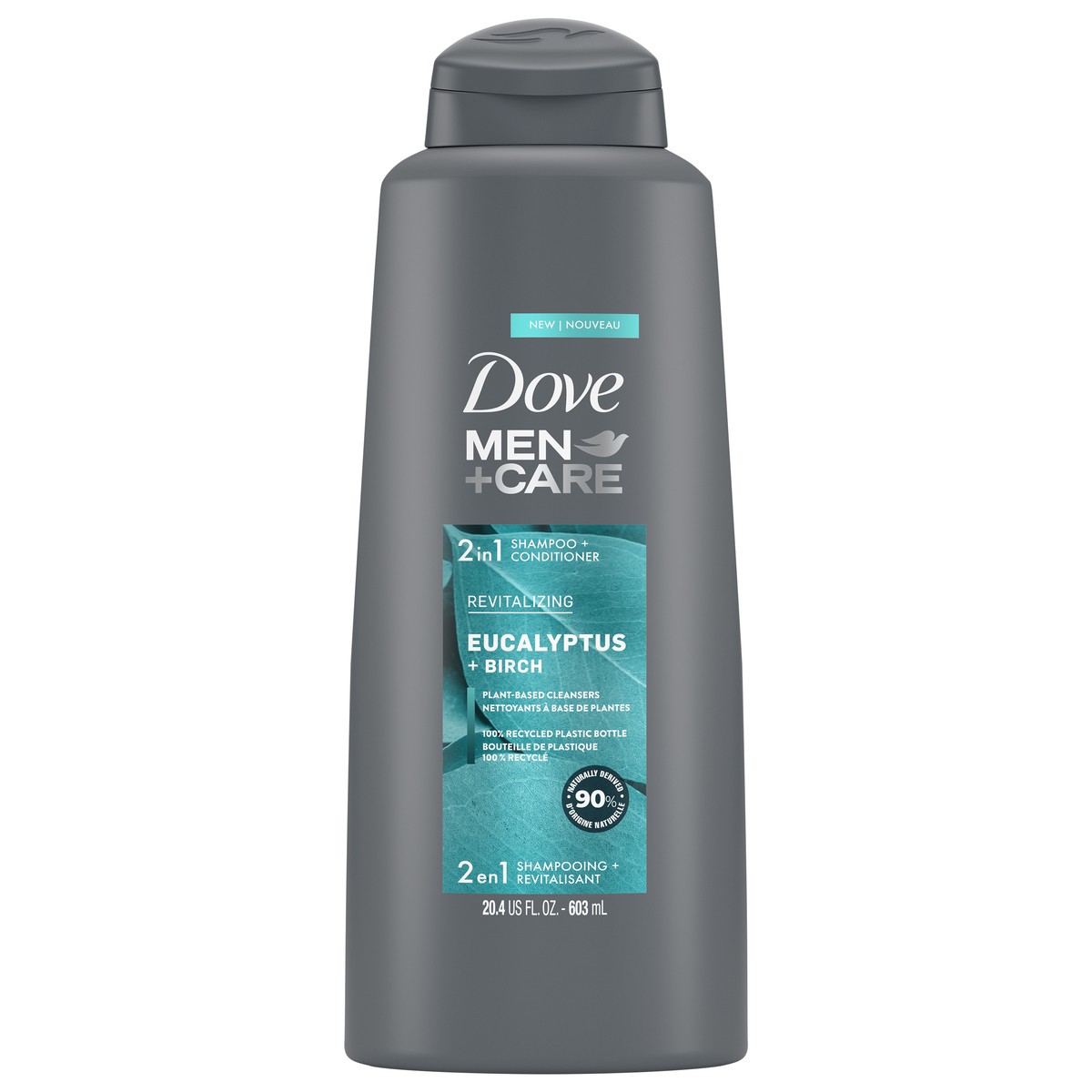 slide 1 of 4, Dove Men+Care 20.4 oz 2 in 1 Shampoo and Conditioner Eucalyptus + Birch, 20.4 fl oz