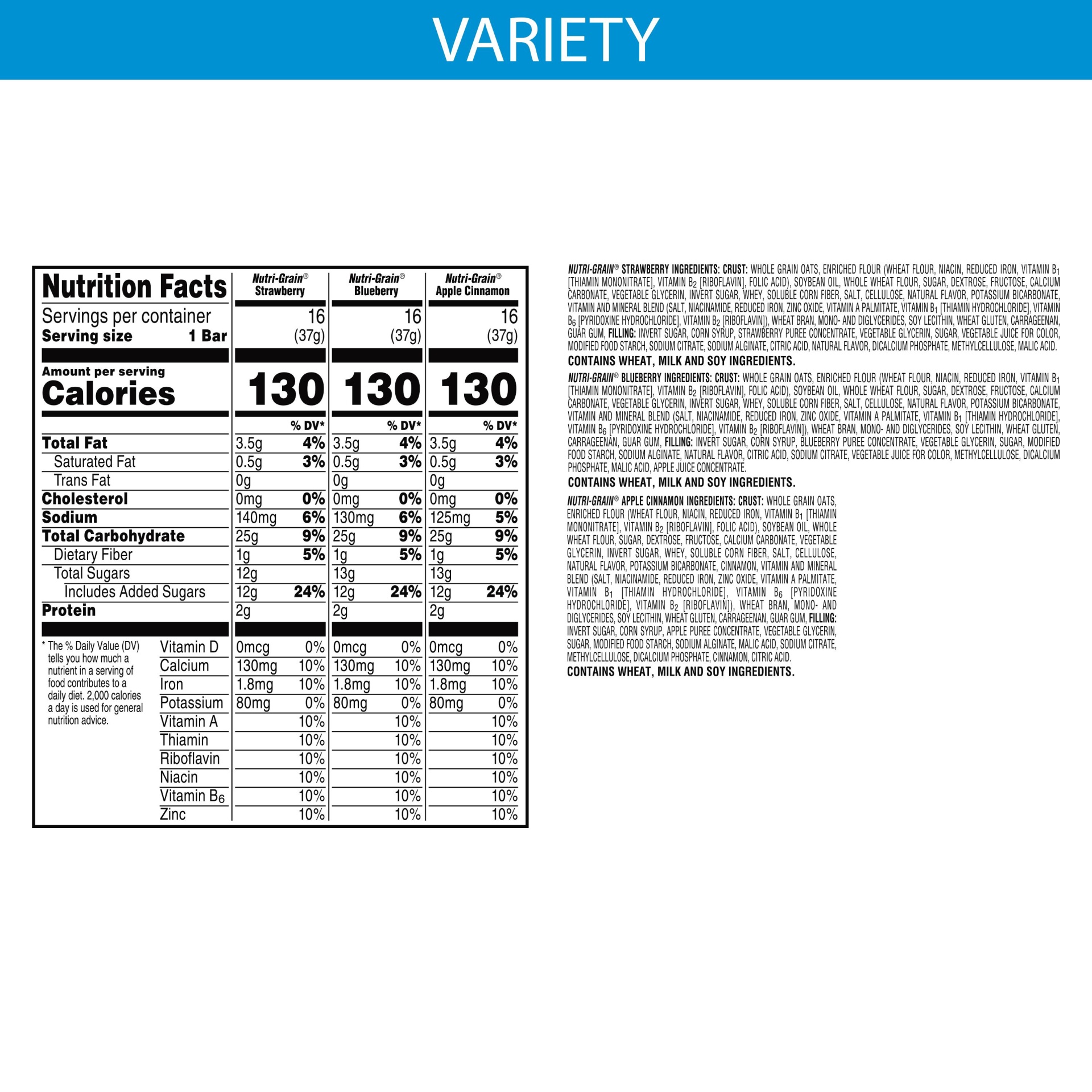 slide 3 of 6, Kellogg's Nutri-Grain Soft Baked Breakfast Bars, Made with Whole Grains, Kids Snacks, Variety Pack, 62.4 oz