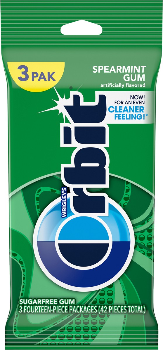 slide 8 of 8, Orbit Spearmint Sugar Free Chewing Gum Multipack, 14 ct (3 Pack), 42 pc
