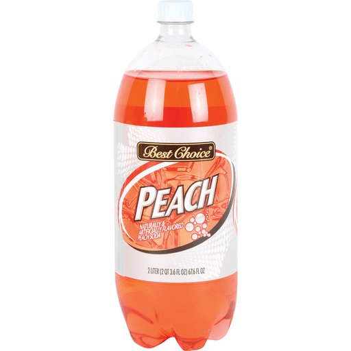 slide 1 of 1, Best Choice Peach Soda Pop, 2 liter