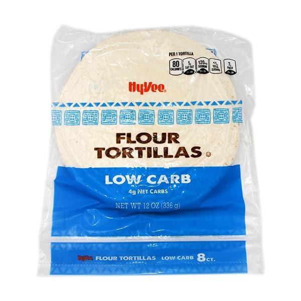 slide 1 of 1, Hy-Vee Low Carb Tortilla, 12 oz