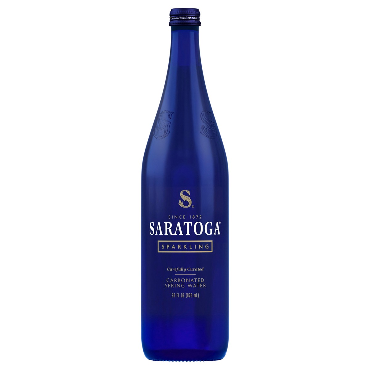 slide 1 of 4, Saratoga Sparkling Spring Water, Glass Water Bottle- 28 fl oz, 28 oz